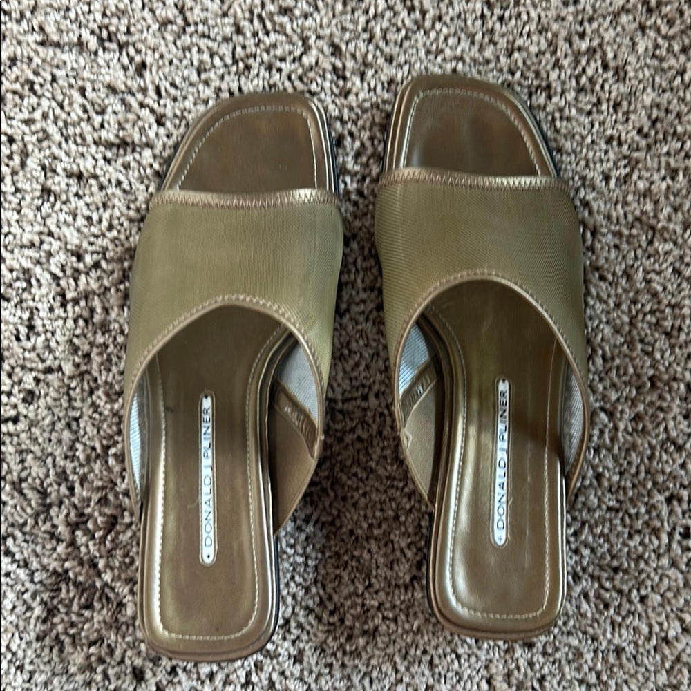 Donald J. Pliner Women's Brown Slide Sandals
